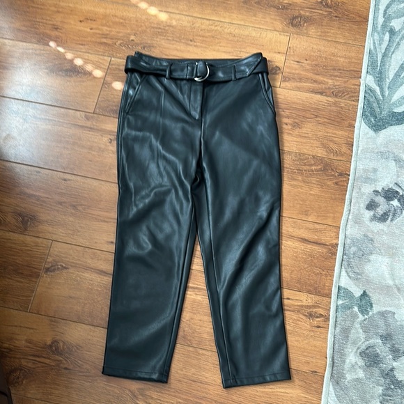 LOFT Pants - LOFT Black Faux Leather Pants with Belt